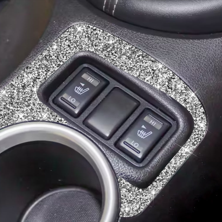 Car Central Control Heating Button Outer Frame Diamond Decoration Sticker, Left and Right Drive
