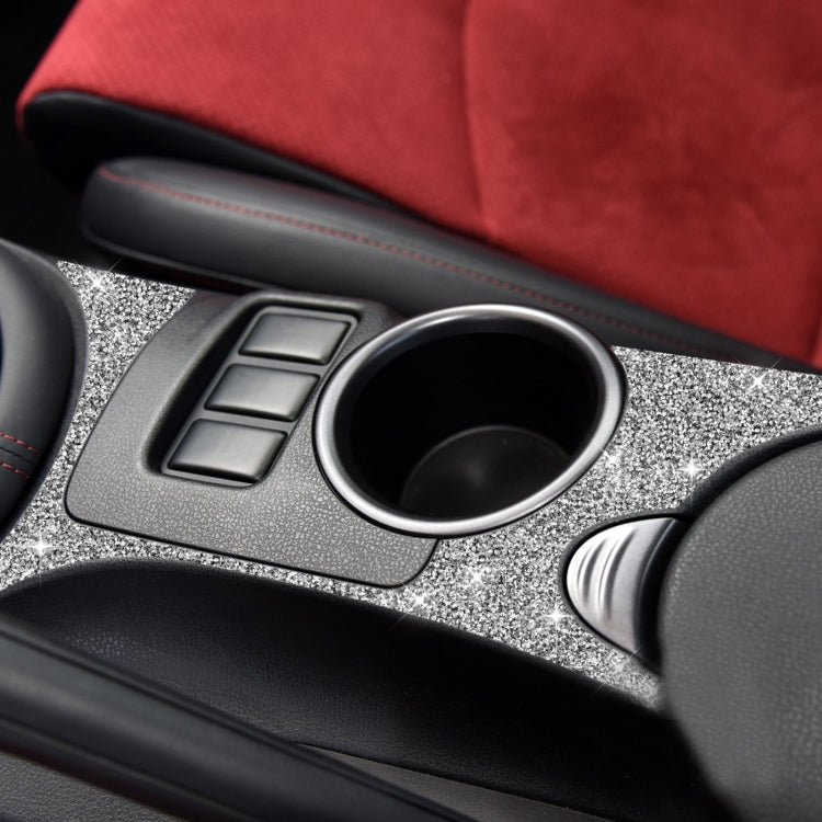 Car Water Cup Holder Panel Diamond Decoration Sticker, Left and Right Drive
