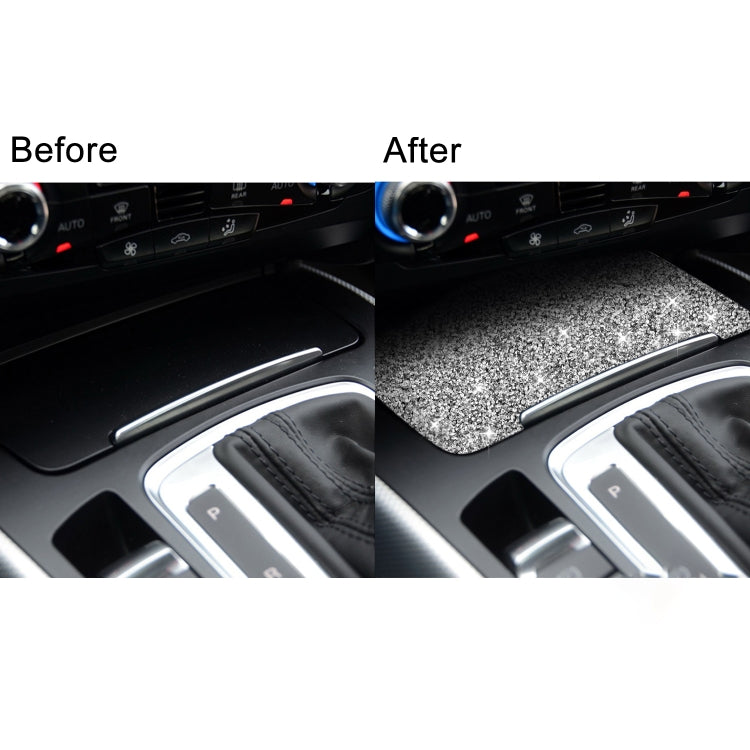 Car Storage Cigarette Lighter Panel Diamond Decoration Sticker, Left and Right Drive