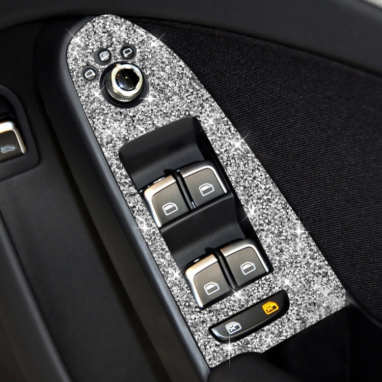 For Audi A4 / A5 / Q5 Car Door Lift Control Panel Diamond Decoration Sticker