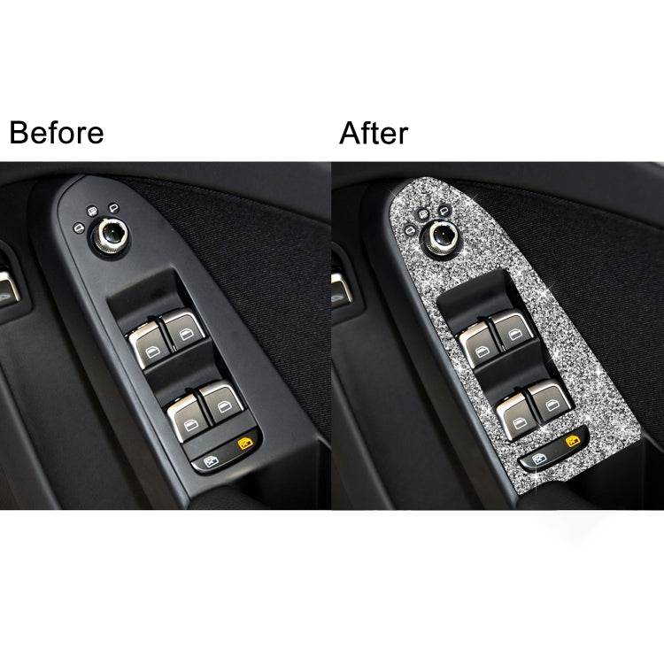For Audi A4 / A5 / Q5 Car Door Lift Control Panel Diamond Decoration Sticker