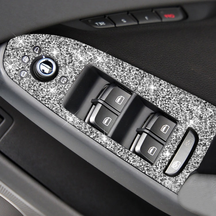 For Audi A4 / A5 / Q5 Car Door Lift Control Panel Diamond Decoration Sticker