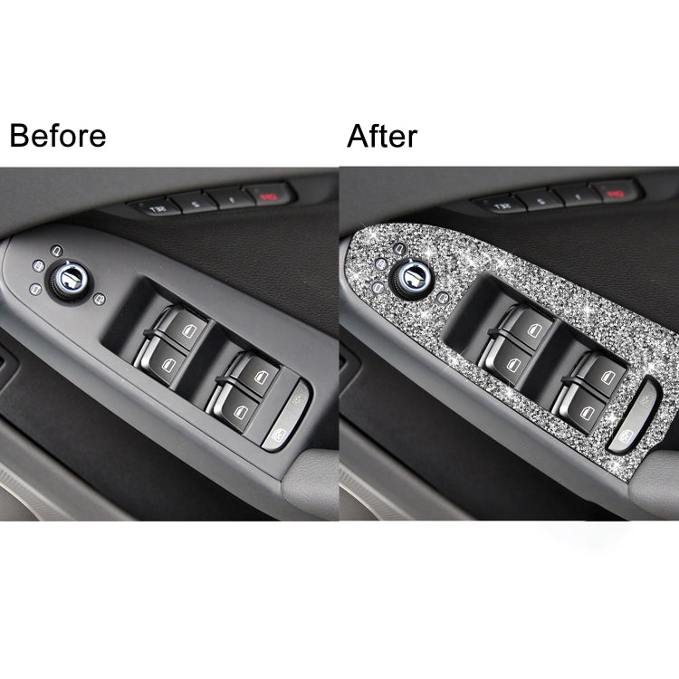 For Audi A4 / A5 / Q5 Car Door Lift Control Panel Diamond Decoration Sticker