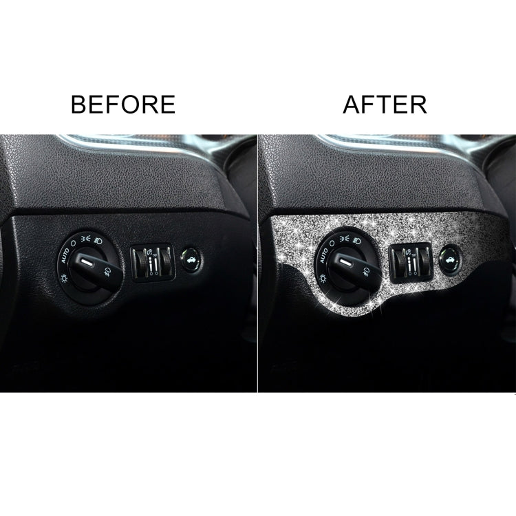 For Dodge Charger 2011-2014 Car Headlight Switch Diamond Decorative Sticker, Left-hand Drive