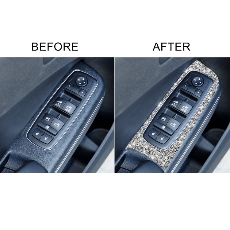For Dodge Charger 2011-2014 6pcs/Set Car Window Lift Panel Diamond Decorative Sticker, Left-hand Drive