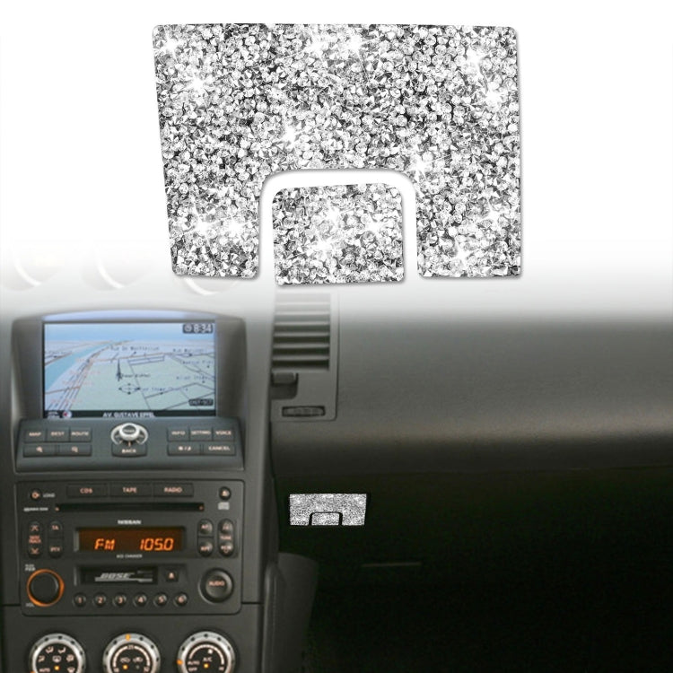For Nissan 350Z 2006-2009 Car Passenger Storage Door Handle Diamond Sticker,Left and Right Drive Universal