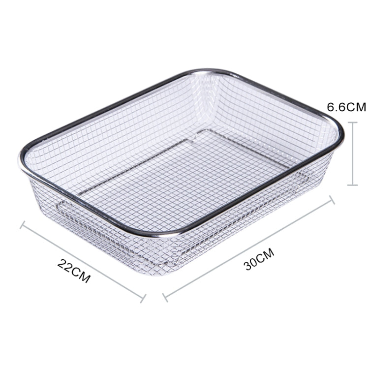 Household Creative Rectangular Kitchen Stainless Steel Fruit Vegetable Storage Basket Hollowed Drain Washing Box
