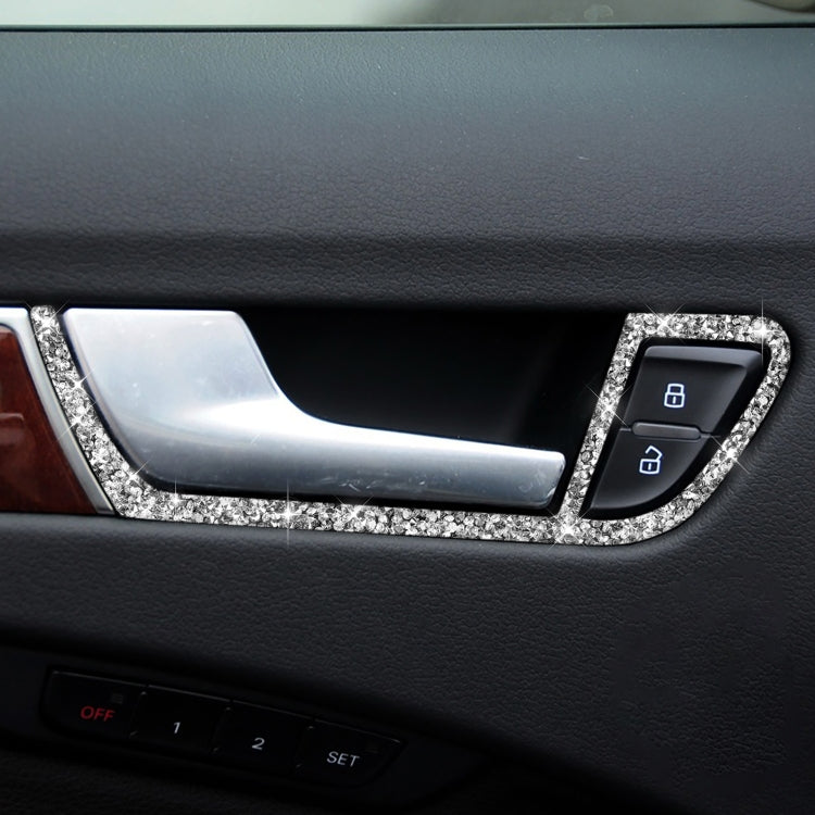 Car Door Inner Handle Frame Diamond Decoration Sticker, Left and Right Drive