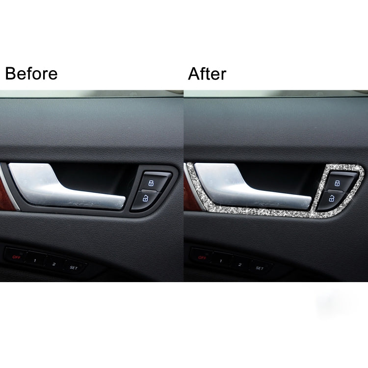 Car Door Inner Handle Frame Diamond Decoration Sticker, Left and Right Drive