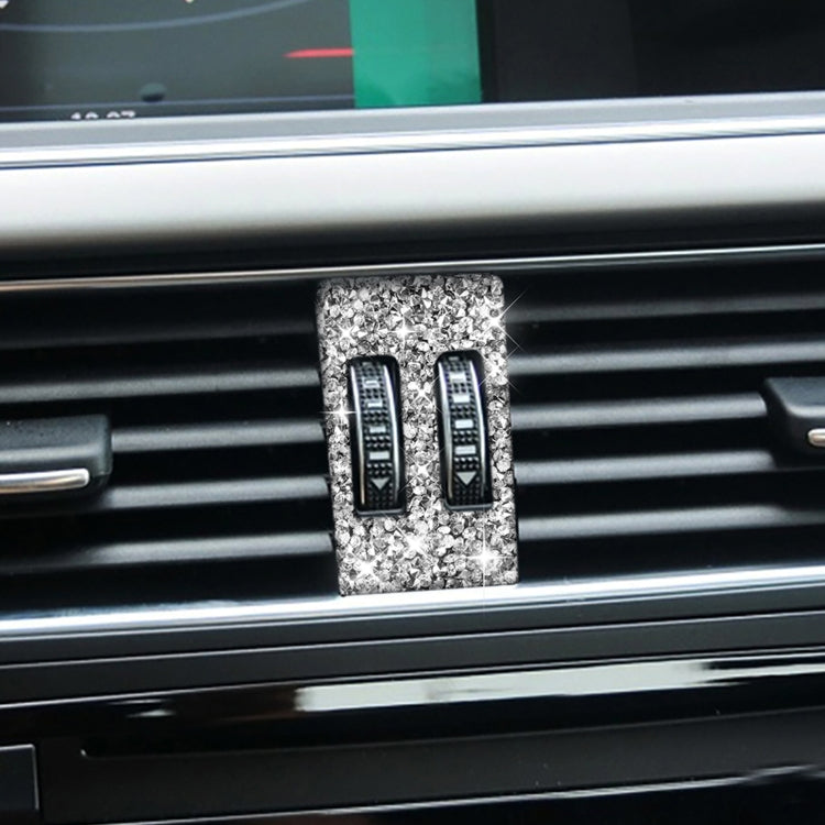 Car Air Conditioner Air Outlet Knob Diamond Decoration Sticker, Left and Right Drive