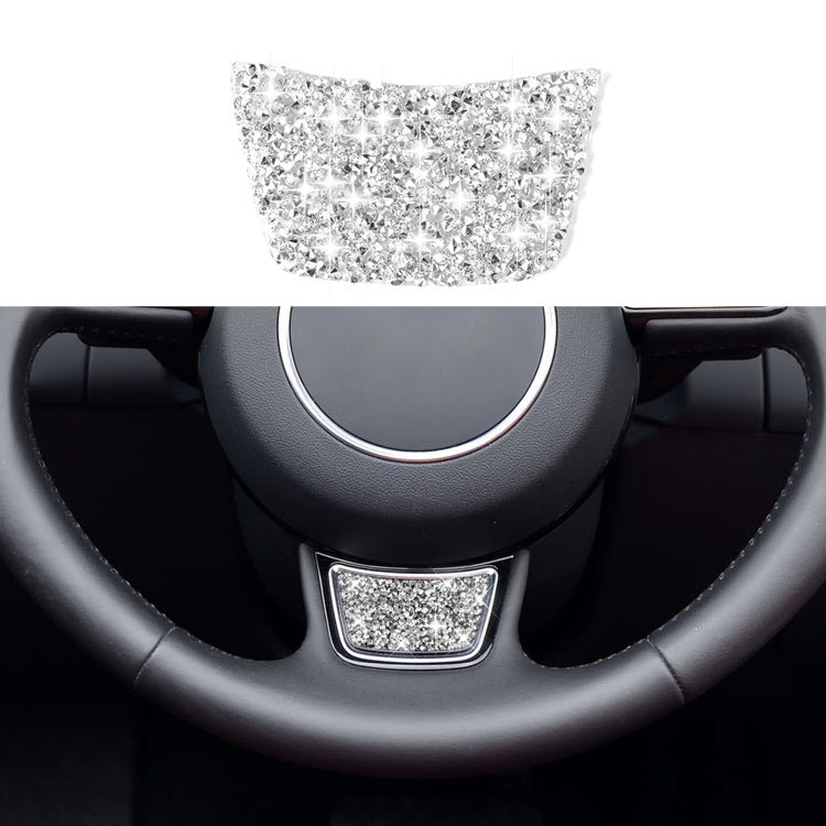 Car Steering Wheel Logo Diamond Decoration Sticker, Left and Right Drive