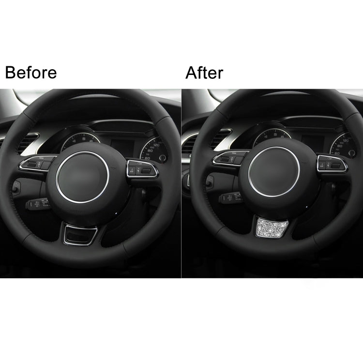 Car Steering Wheel Logo Diamond Decoration Sticker, Left and Right Drive