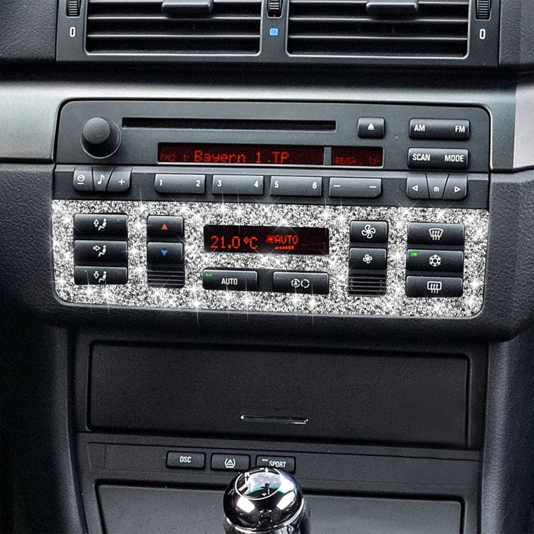 Car Center Control Panel Lower Diamond Decoration Sticker, Left and Right Drive