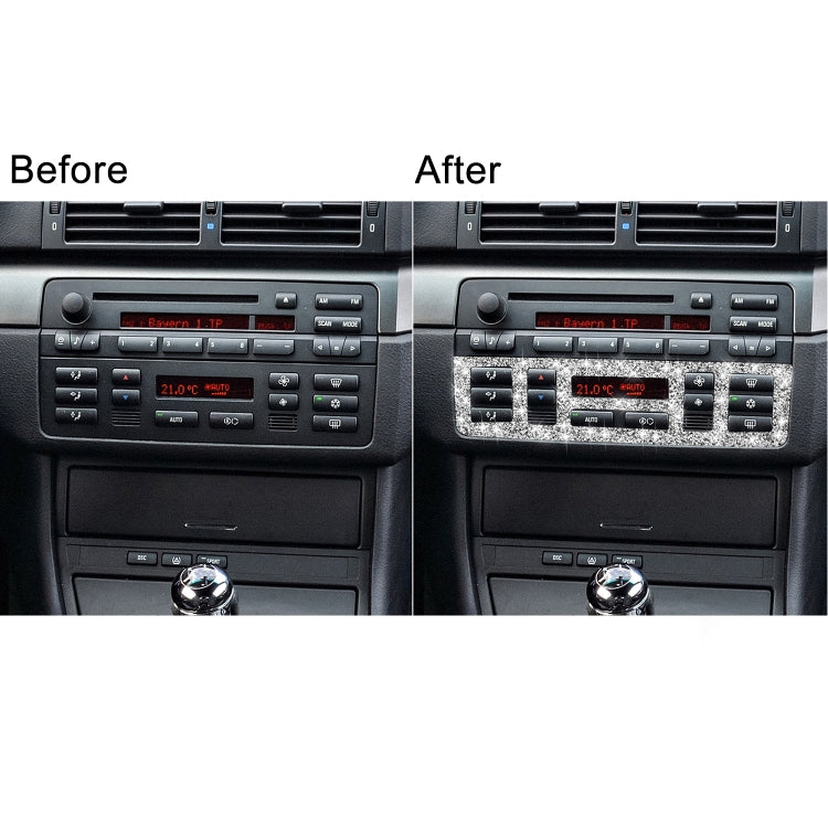 Car Center Control Panel Lower Diamond Decoration Sticker, Left and Right Drive