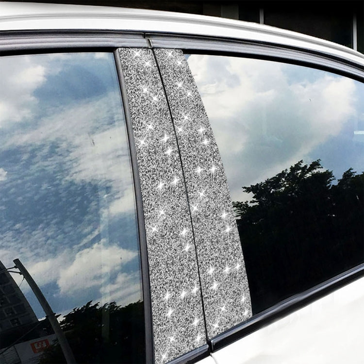 6pcs Car B-Pillar Diamond Decoration Sticker, Left and Right Drive