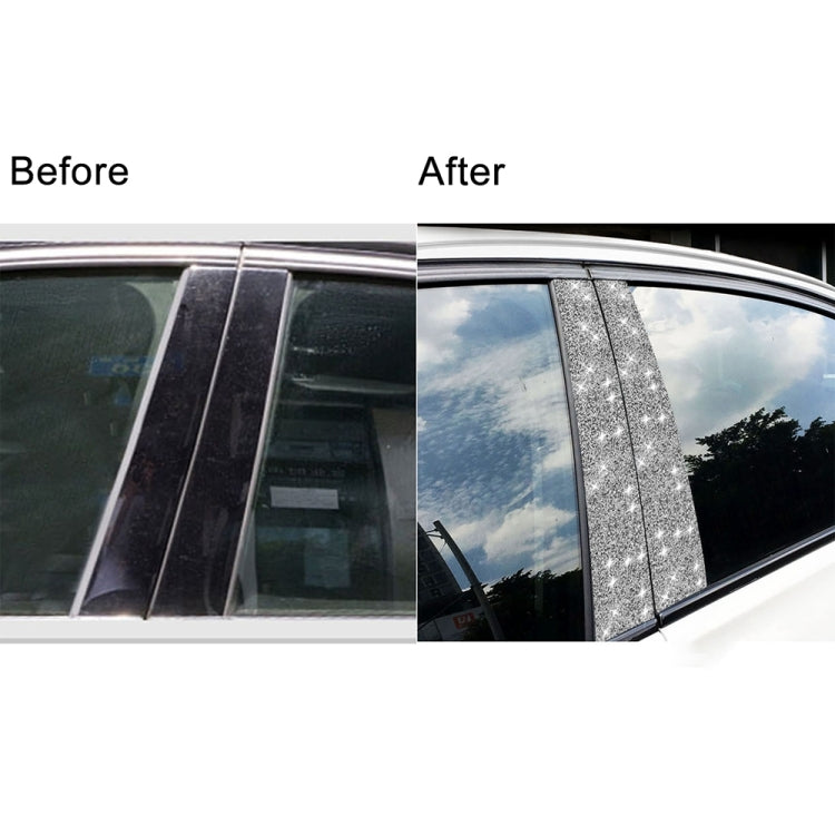 6pcs Car B-Pillar Diamond Decoration Sticker, Left and Right Drive