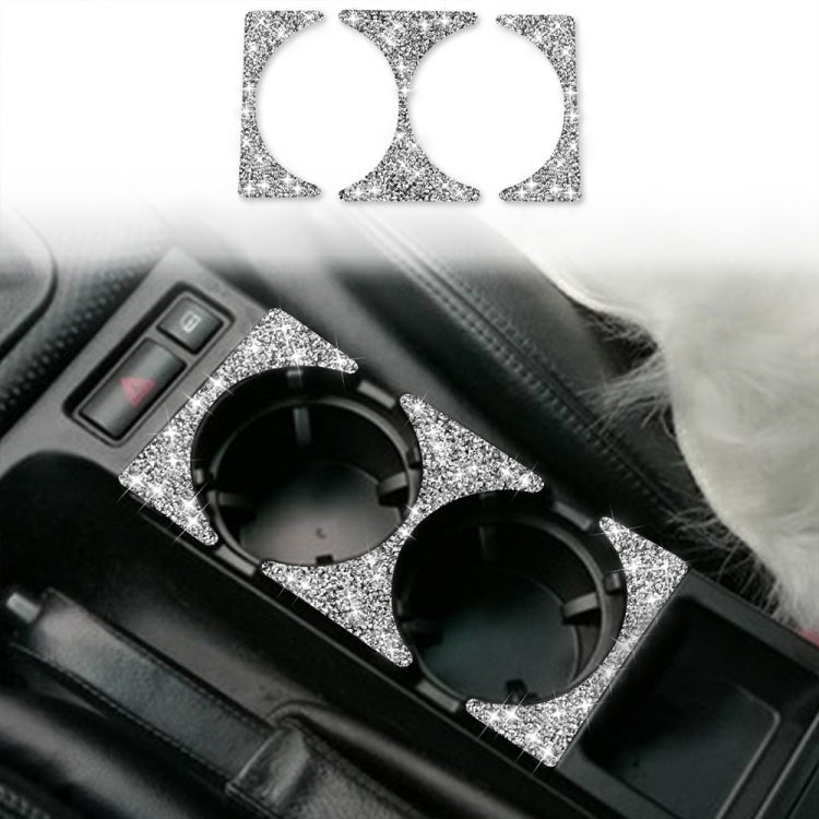 Car Water Cup Holder Panel Diamond Decoration Sticker, Left and Right Drive