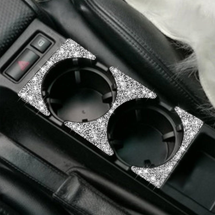 Car Water Cup Holder Panel Diamond Decoration Sticker, Left and Right Drive