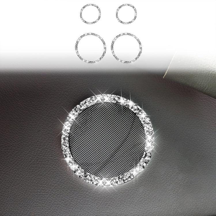 Car Horn Circle Diamond Decoration Sticker, Left and Right Drive