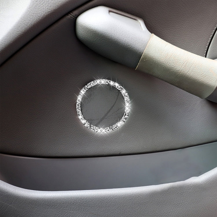 Car Horn Circle Diamond Decoration Sticker, Left and Right Drive