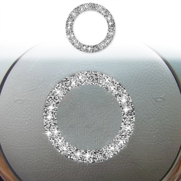 Car Steering Wheel Logo Circle Diamond Decoration Sticker, Left and Right Drive