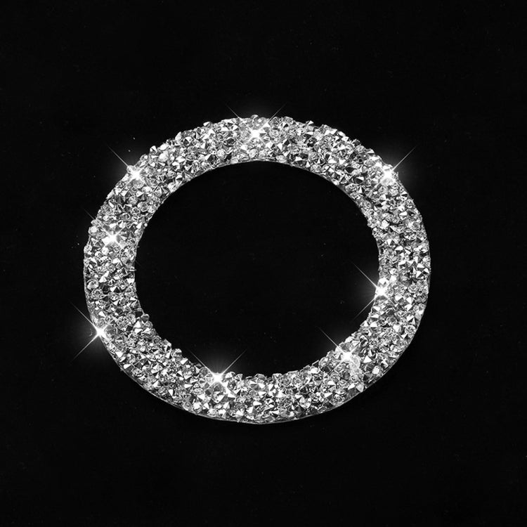 Car Steering Wheel Logo Circle Diamond Decoration Sticker, Left and Right Drive
