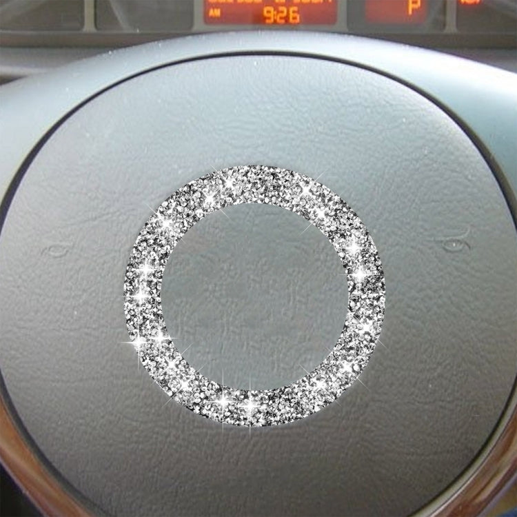 Car Steering Wheel Logo Circle Diamond Decoration Sticker, Left and Right Drive