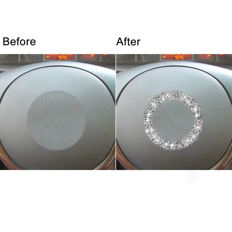 Car Steering Wheel Logo Circle Diamond Decoration Sticker, Left and Right Drive