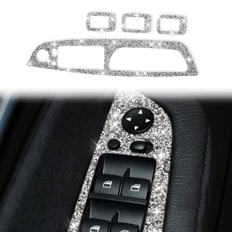 For BMW X5 E70 2008-2013 / X6 E71 2009-2014 Car Window Lift Panel Diamond Decoration Sticker