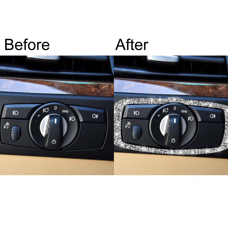 For BMW X5 E70 / X6 E71 2008-2013 Car Headlight Switch Frame Diamond Decoration Sticker