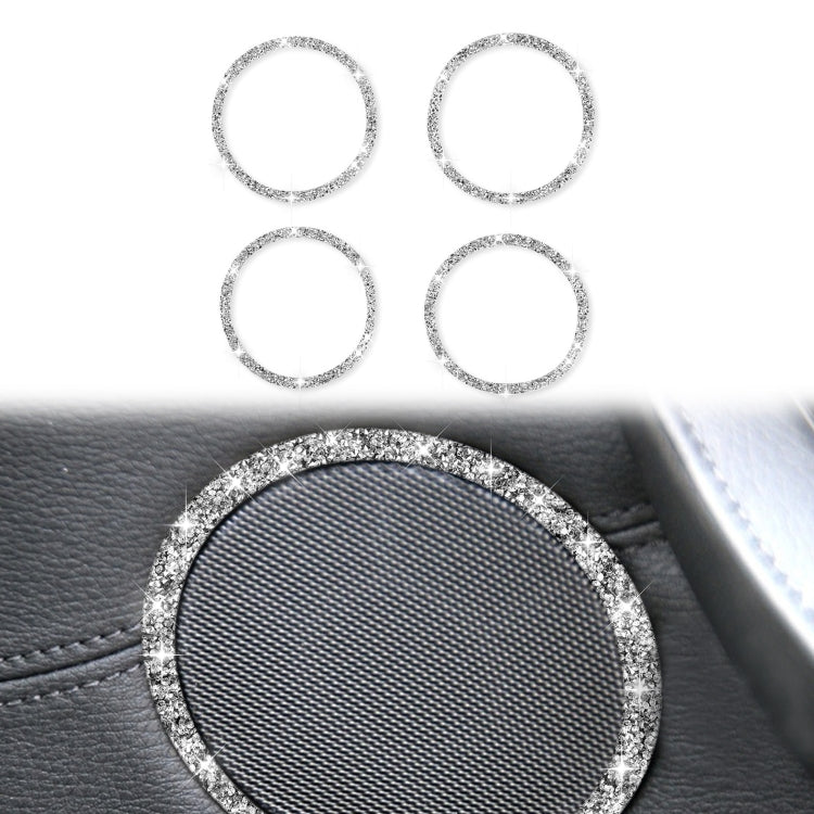 For BMW E70 2008-2013 / E71 2008-2014 4pcs Car Horn Circle Diamond Decoration Sticker