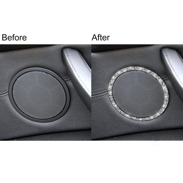 For BMW E70 2008-2013 / E71 2008-2014 4pcs Car Horn Circle Diamond Decoration Sticker