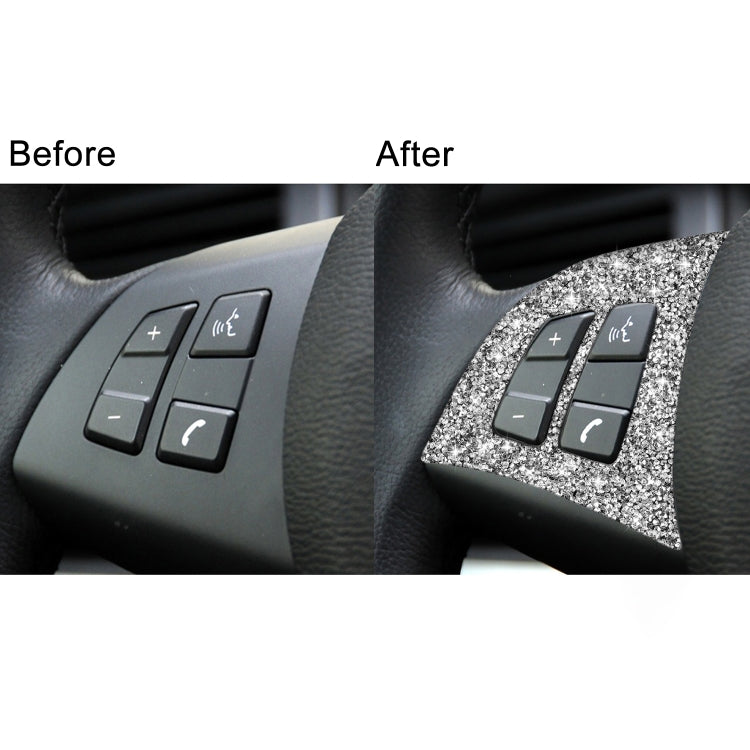 For BMW X5 E70 2008-2013 2pcs Car Steering Wheel Buttons Diamond Decoration Sticker