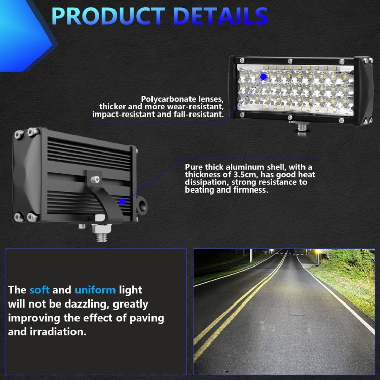 E9 25W 1 Pair 7 inch IP67 Waterproof Ultra-thin 5-Row Work Lights