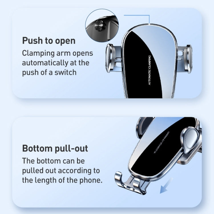 D6 Mechanical Locking Wireless Fast Charging Air Outlet Car Holder
