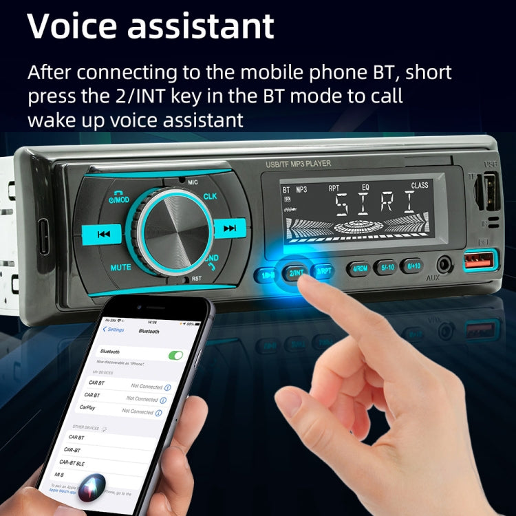 D3156 Car Colorful Lights MP3 Player Supports Voice Assistant / FM