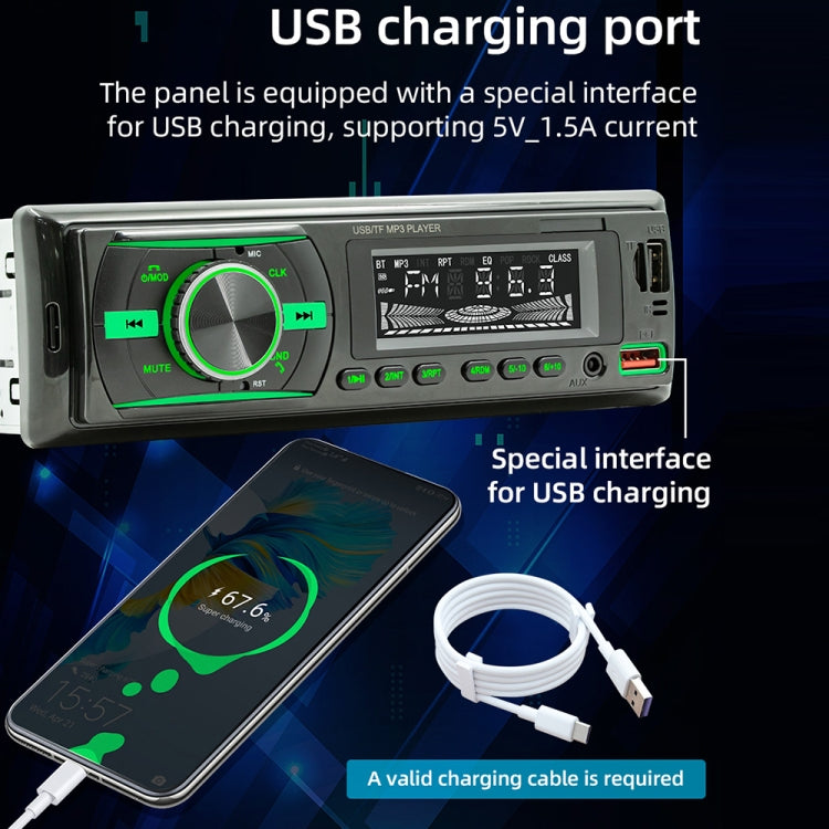 D3156 Car Colorful Lights MP3 Player Supports Voice Assistant / FM