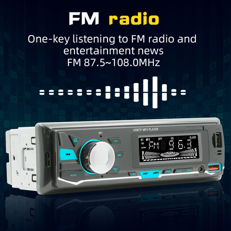 D3162 Car Colorful Lights MP3 Player Supports Voice Assistant / FM