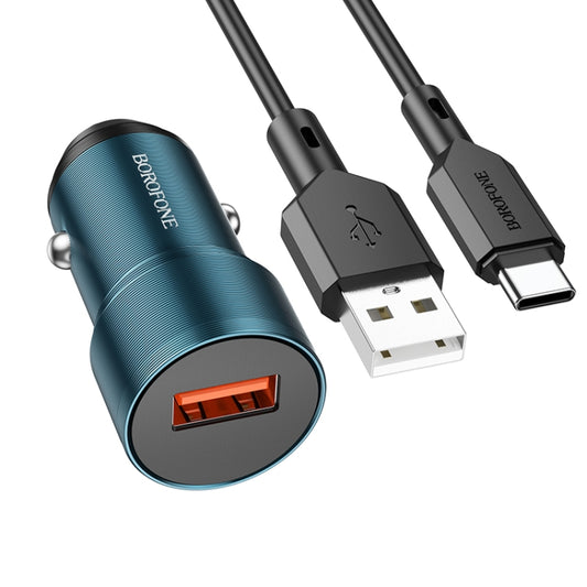 BOROFONE BZ19A Wisdom QC3.0 USB Port Fast Charging Car Charger with USB to Type-C Cable