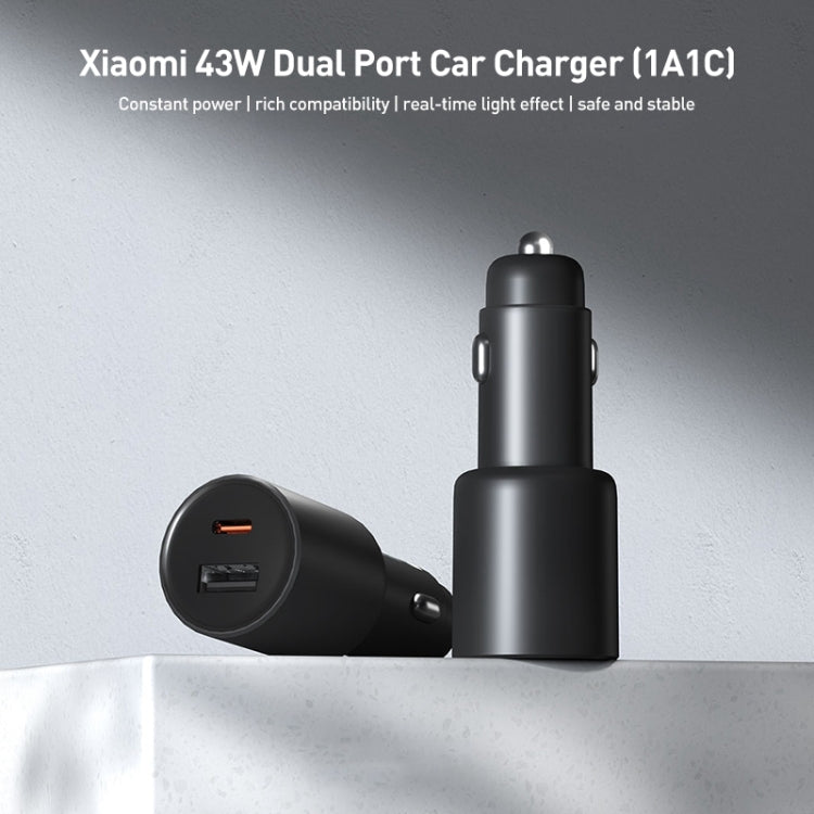 Original Xiaomi 43W Dual Ports USB + USB-C / Type-C Car Charger 1A1C