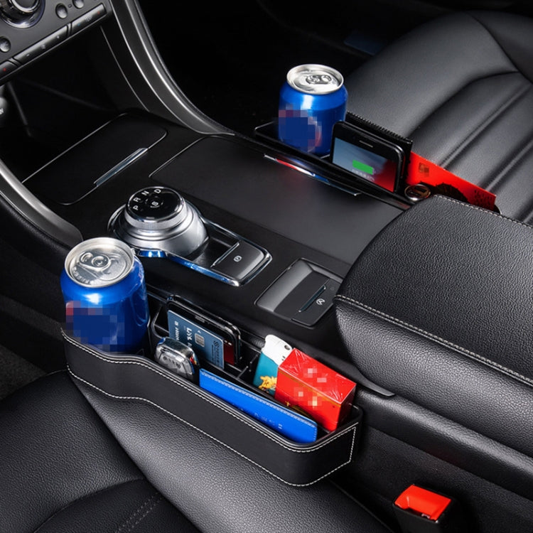 Versatile Leather Console Organiser with Cup Holder and Side Storage for Car