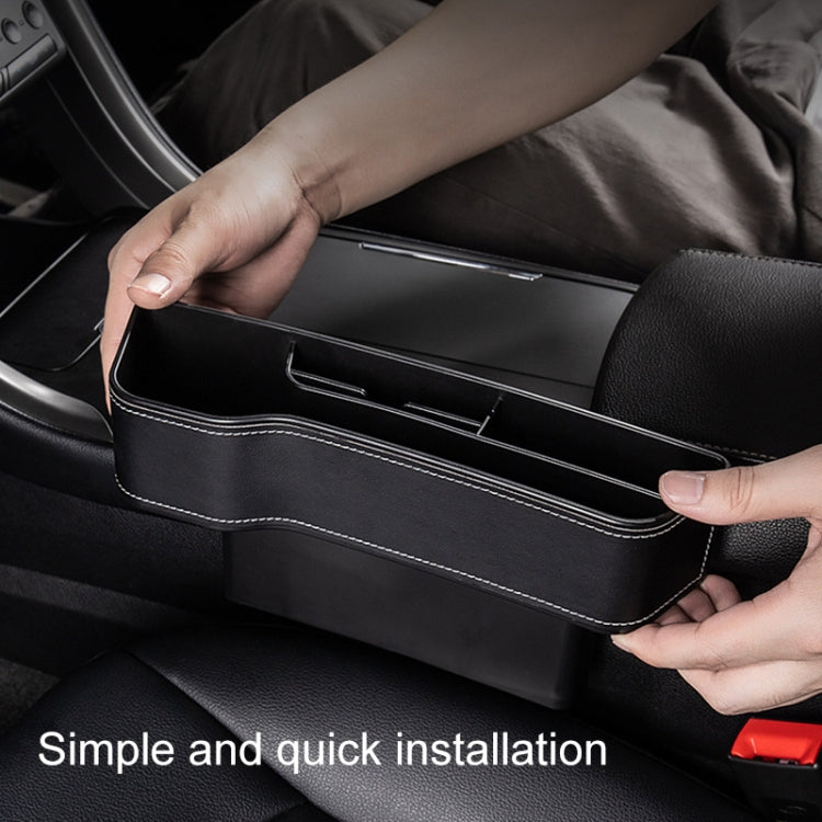 Versatile Leather Console Organiser with Cup Holder and Side Storage for Car
