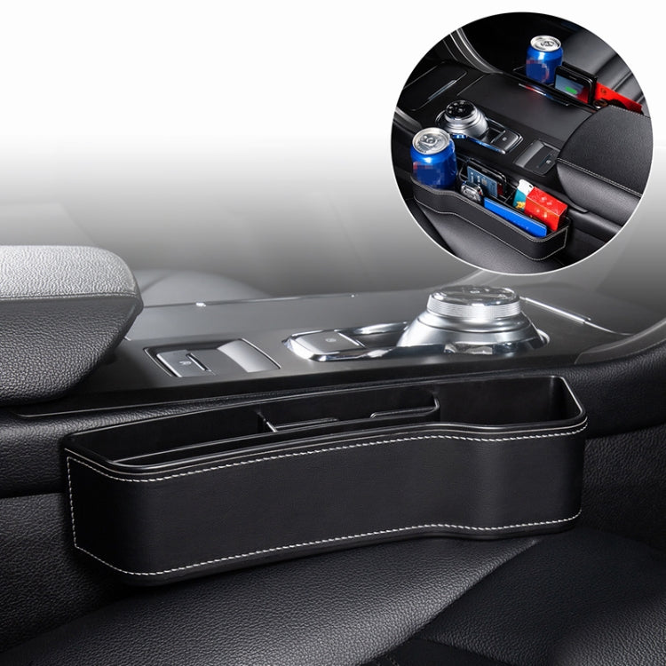Versatile Leather Console Organiser with Cup Holder and Side Storage for Car