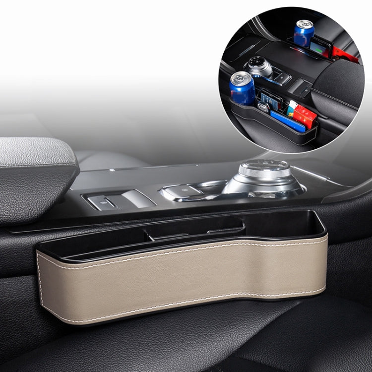 Versatile Leather Console Organiser with Cup Holder and Side Storage for Car