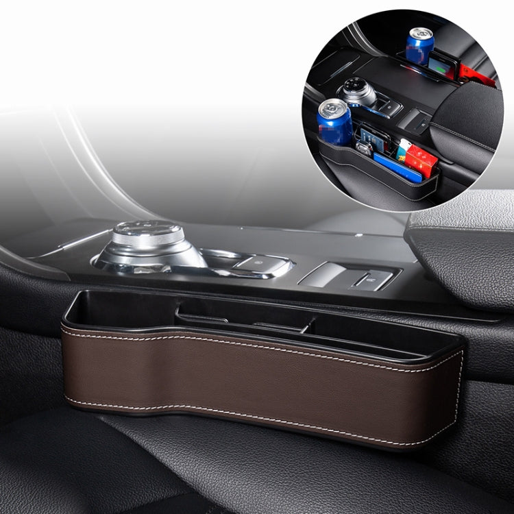 Versatile Leather Console Organiser with Cup Holder and Side Storage for Car