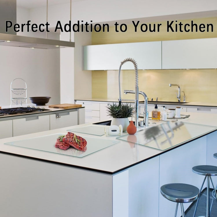 Transparent Acrylic Rectangular Cutting Board with Anti-Slip Mat, Size: 40x30x0.3cm