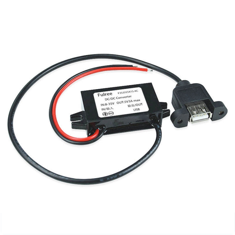 12V to 5V 3A Car Power Converter DC Module Voltage Regulator, Type-C Elbow, Type-C Straight, USB Female with Ears, Dual USB Female, USB+Micro USB, USB+mini, Dual USB with Ears, 2 in 1 Dual USB Female
