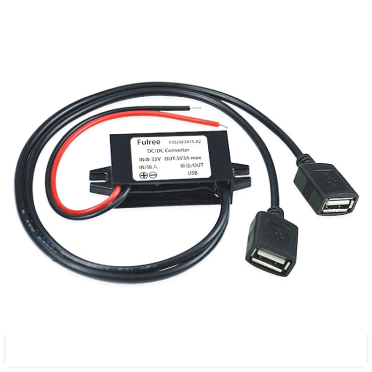 12V to 5V 3A Car Power Converter DC Module Voltage Regulator, Type-C Elbow, Type-C Straight, USB Female with Ears, Dual USB Female, USB+Micro USB, USB+mini, Dual USB with Ears, 2 in 1 Dual USB Female