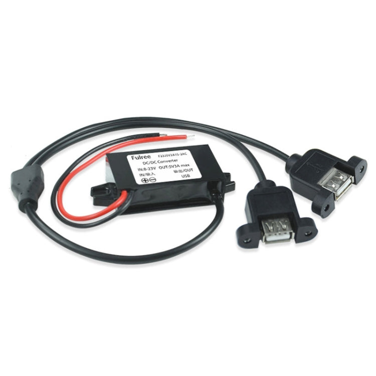 12V to 5V 3A Car Power Converter DC Module Voltage Regulator, Type-C Elbow, Type-C Straight, USB Female with Ears, Dual USB Female, USB+Micro USB, USB+mini, Dual USB with Ears, 2 in 1 Dual USB Female
