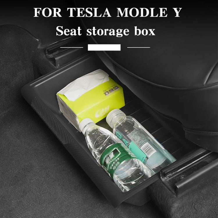 For Tesla Model Y 2021-2023 TPE Storage Organizer Under Car Seat